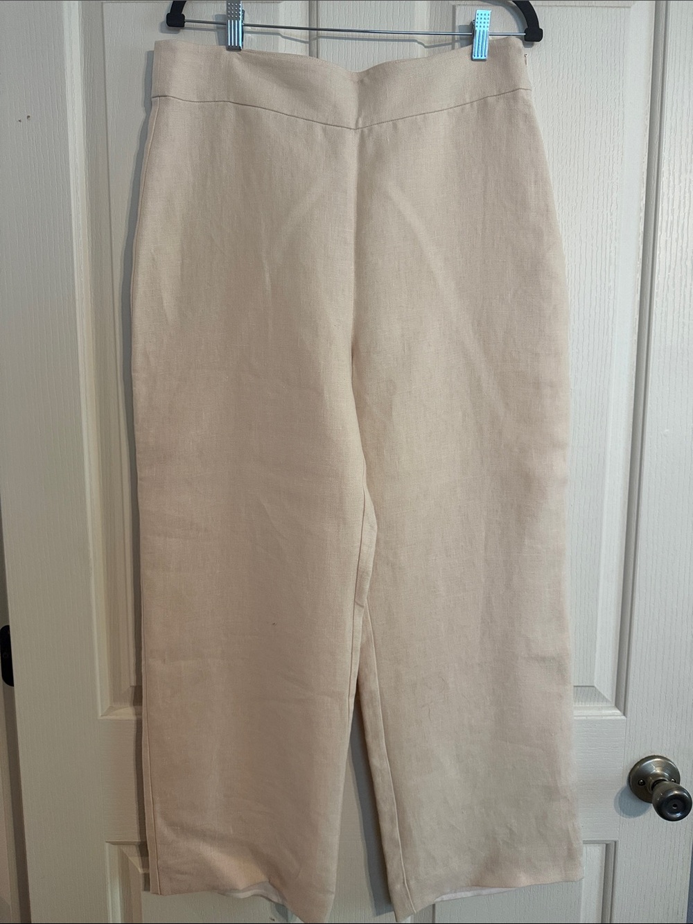 Sezane Cream Wide-Leg Fully Lined 100 % Linen Pants